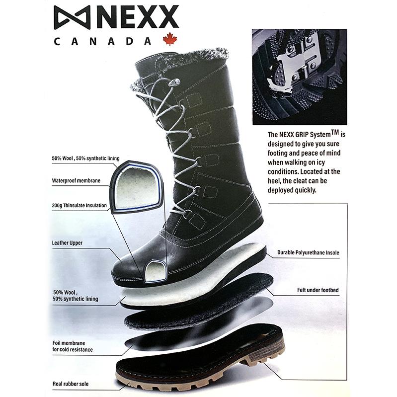 NexGrip Ice Megan 2.0 Black Leather Boots