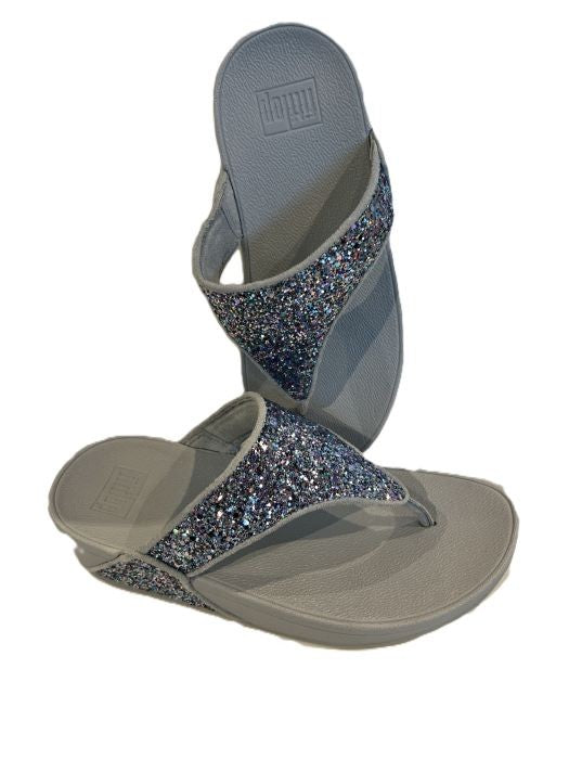 FitFlop Lulu Multi-Tonal Glitter Toe-Post Sandals Quiet Blue