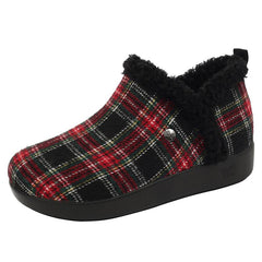 Alegria Cozee Plaidly Black Slipper