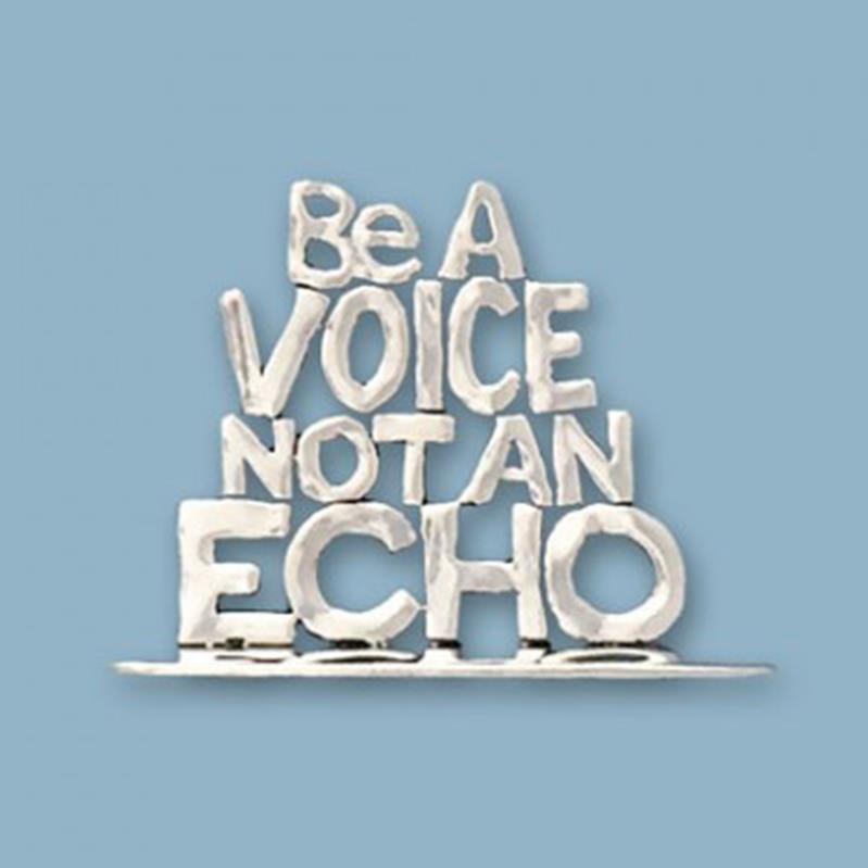 Basic Spirit Pewter Be a Voice Small Standing Word Plaque