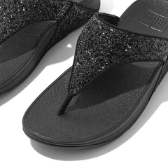 FitFlop LULU Glitter Toe-Post Sandals Black